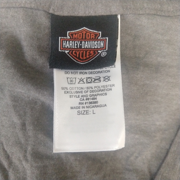 NWOT Harley Davidson V Neck Long Sleeve Top L - Picture 3 of 8